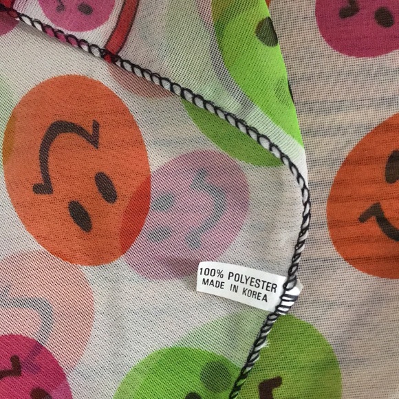 Vintage smiley face scarf, funny mod Retro SMILE! - Picture 3 of 5
